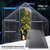 KESSER Gewächshaus, 14x Polycarbonat Hohlkammerstegplatten 4mm 10,25 / 14,7 m² Doppel