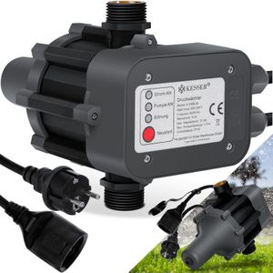 KESSER® Elektronische Drukschakelaar voor Waterpomp Dompelpomp - automatische Pomp Schakelaar - Antraciet