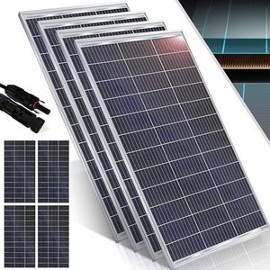 KESSER® Zonnepanelenset van 4 monokristallijne zonnemodules Zonnepaneel - 180W 18 V voor 12 V accu's, fotovoltaïsch - Zonnecel PV-systeem Solar voor caravans, camping, balkon, tuinhuisjes