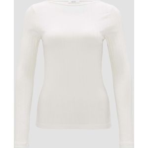 Opus - Geribd T-shirt - Ecru - Katoen