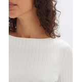 Opus - Geribd T-shirt - Ecru - Katoen