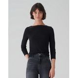 Opus - Geribd T-shirt - Ecru - Katoen