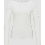 Opus - Geribd T-shirt - Ecru - Katoen