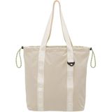 Beige shopper met neongroene details