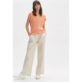 Opus - T-shirt - Koraalroze - Korte Mouwen - V-hals - All-over Motief