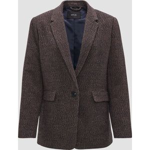 Opus - Blazer - Bruin-Blauw - Pied-de-Poule - Getailleerde Pasvorm