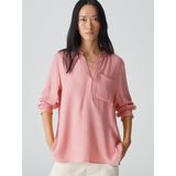 Opus - Blouse - Lichtroze - V-hals - Lange Mouwen
