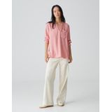 Opus - Blouse - Lichtroze - V-hals - Lange Mouwen