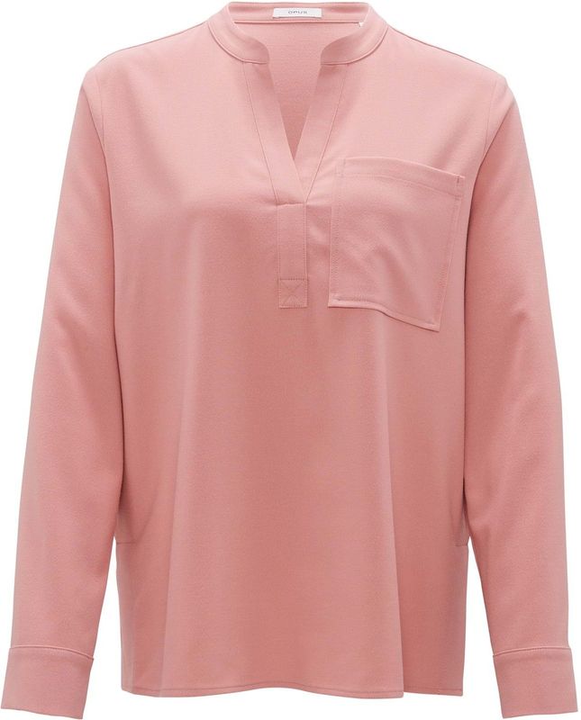 Opus - Blouse - Lichtroze - V-hals - Lange Mouwen