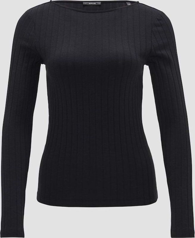 Opus - T-shirt - Zwart - Dames - Korte Mouwen - Ronde Hals