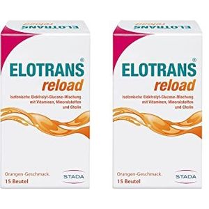 Elotrans reload- 2 x 15 zakjes dubbele verpakking -isotone elektrolyt-glucose- helpt bij het herstellen van elektrolyten en waterverlies, poeder