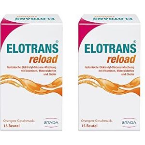 Elotrans reload- 2 x 15 zakken dubbele verpakking -isotonische elektrolytenglucose- helpt bij elektrolyten- en waterverlies weer in evenwicht, poeder