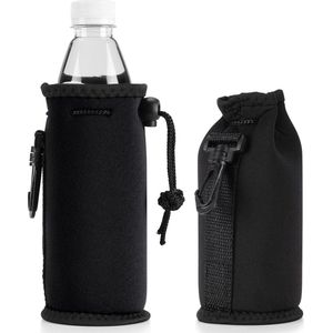 kwmobile 2x flessenkoeler - Koeltas voor flessen - Voor 500 ml flesjes bier en frisdrank - Koeler gemaakt van geïsoleerd neopreen in zwart