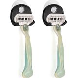 kwmobile 2x zuignaphouder voor scheermes - Geschikt voor glas en tegels - Houder met zuignap in zwart