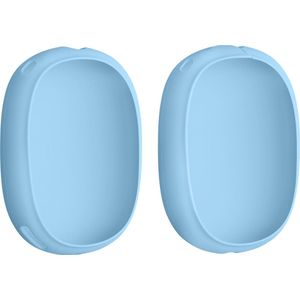 kwmobile 2x cover voor koptelefoon - geschikt voor Apple AirPods Max - Siliconen hoes voor hoofdtelefoon - In lichtblauw