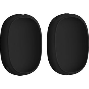kwmobile 2x cover voor koptelefoon - geschikt voor Apple AirPods Max - Siliconen hoes voor hoofdtelefoon - In zwart