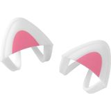 kwmobile 2x kattenoortjes voor koptelefoon - Kattenoren voor Overear Headphone van 2,5-3,8 cm breed - Van silicone - In wit/roze