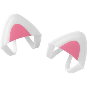 kwmobile - Kattenoren - Koptelefoonaccessoire - Wit / Roze - Van Silicone