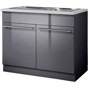 wiho Küchen Spülenschrank "Chicago", 100 cm breit, inkl. Einbauspüle aus Edelstahl