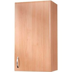 Hoekkast - Front Facette Beuken - Corpus Beuken Decor - Zilverkleurige Grepen - 50 cm Breed
