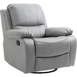 HOMCOM - Draaibare Fauteuil - Grijs - Polyester - Tot 150 kg