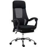 Vinsetto - Vibratiemassagestoel - Zwart - Ademend Netstof - Verstelbare Zithoogte