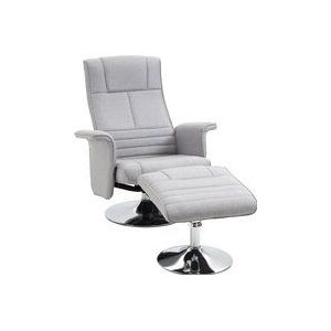 HOMCOM - Lounge Stoel - Lichtgrijs - Massagestoel Met Voetenbank - Elektrische Relaxstoel 135°