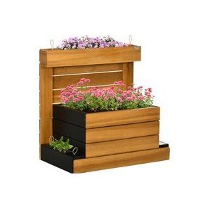 Hochbeet mit 4 Pflanzkästen Blumenkasten mit Selbstbewässerungssystem