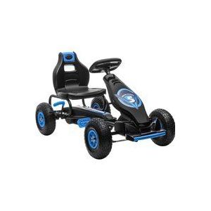 HOMCOM skelter, kindervoertuig met pedaal, pedaalauto, outdoor, blauw+zwart