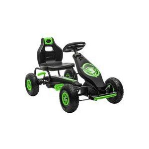 HOMCOM skelter, kindervoertuig met pedaal, pedaalauto, outdoor, groen+zwart