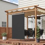 Outsunny - Senkrechtmarkise Balkonsichtschutz mit Sonnenschutz, 124 x 222cm Balkonrollo mit Haken, Sichtschutz für Pavillon, Pergola, Polyester,