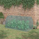 Outsunny - Pflanzenschutznetz 2,5x1,2m, Gemüseschutznetz mit Tür, Stahlrahmen, winddichtes Gemüsenetz, Garten Feinmaschig, Insektenschutznetz mit