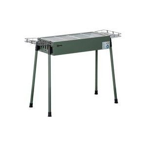 Outsunny Campinggrill Holzkohlegrill mit Grillrost, Rostfreier Stahl & verzinktem Metall, Seitenkörbe, dunkelgrün für Outdoor BBQ  Aosom.de
