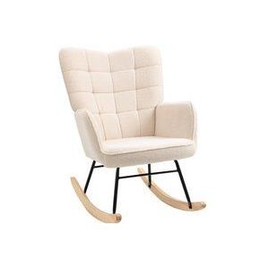 Schaukelstuhl Schwingsessel Akzentstuhl bis 120 kg, Polyester, Beige