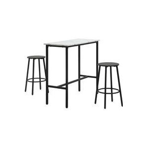 HOMCOM Bargruppe Bartisch mit Barhocker Set, 3-teiliges Bartisch Set für Esszimmer, (3-tlg)