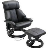 HOMCOM - Massagesessel - Kunstleder - Zwart - Met Voetsteun - 76L x 80B x 102H cm