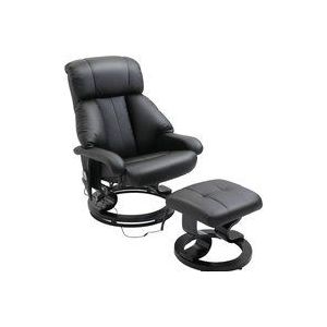 HOMCOM - Massagesessel - Kunstleder - Zwart - Met Voetsteun - 76L x 80B x 102H cm