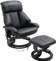 HOMCOM - Massagesessel - Kunstleder - Zwart - Met Voetsteun - 76L x 80B x 102H cm