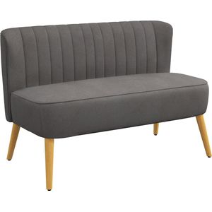 HOMCOM Sofa 2 zitter bank stoffen sofa zitmeubel gestoffeerde sofa loungebank breed donkergrijs 833 524V05