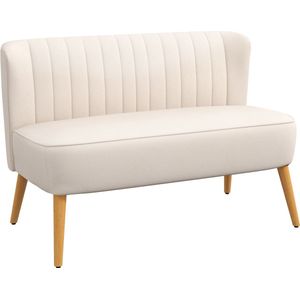HOMCOM Sofa 2-zitter bank stoffen sofa zitmeubel gestoffeerde sofa loungebank breed donkergrijs 833-524V05