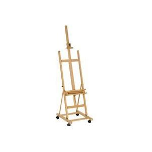Staffelei Standstaffelei Klappbare Atelierstaffelei mit Rollen Höhenverstellbarer Leinwand Ständer mit Halterung für Kunstmalerei, Buchenholz für