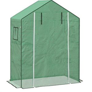 Outsunny Vervangende PE-folie Beschermhoes met UV-bescherming, Roldeur, Zijraam, Kasfolie voor Kweekkas, Tomatenkas, 140 x 73 x 190 cm, Groen
