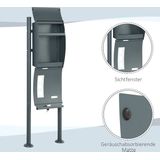 HOMCOM - Briefkasten - Zwart - Staal - Weerbestendig