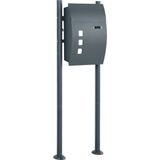 HOMCOM - Briefkasten - Zwart - Staal - Weerbestendig