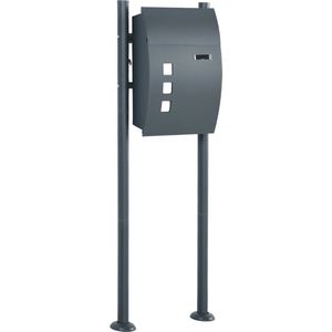 HOMCOM - Briefkasten - Zwart - Staal - Weerbestendig