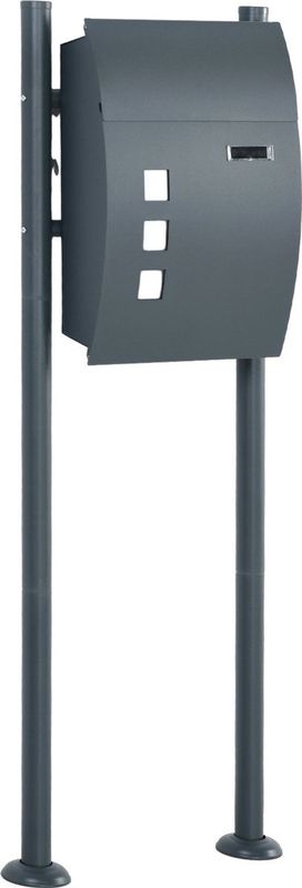 HOMCOM - Briefkasten - Zwart - Staal - Weerbestendig