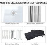 Faltpavillon 2,97 x 2,97 m, Gartenpavillon mit Seitenwänden, UV-Schutz, Stahl