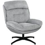 HOMCOM Relaxsessel Drehbar Loungesessel mit Wasserabweisend Chenille-Optik (Polsterstuhl, 1-St., Sessel), für Wohnzimmer, Grau