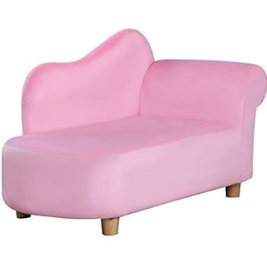 HOMCOM Kinderbank Mini Kinderfauteuil Babyfauteuil Sofa Chaise Longue Roze L80 x B40 x H49 cm