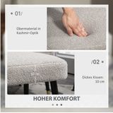 HOMCOM Fußhocker Sitzhocker Quadratischer Schminkhocker mit Kaschmir-Optik